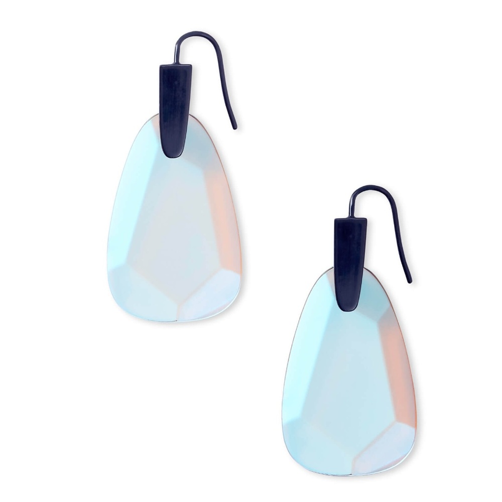 Marty Navy Gunmetal Drop Earrings In Indigo Dichro
